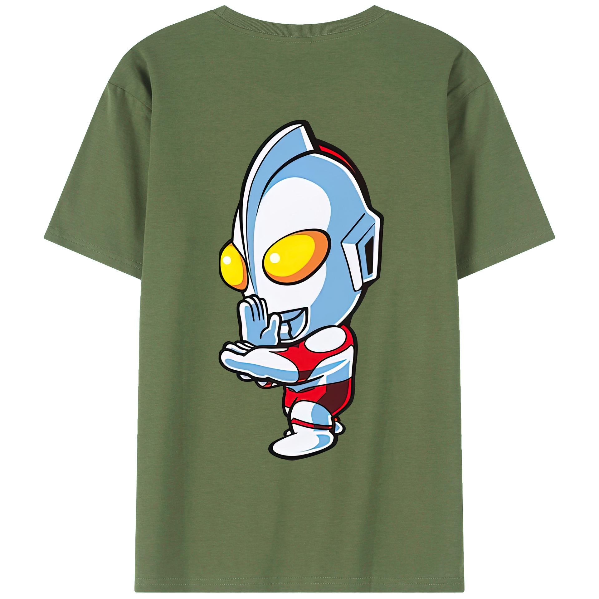 （画像用） ウルトラマン Ultraman 綿100％ メンズ半袖Tシャツ（バックプリント） 通気性